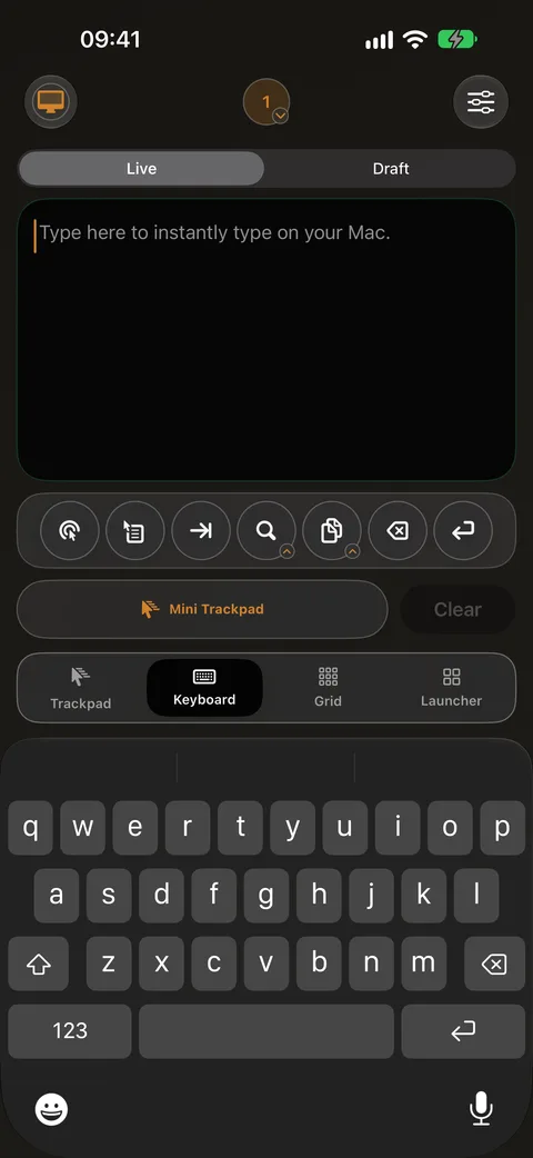 Live keyboard