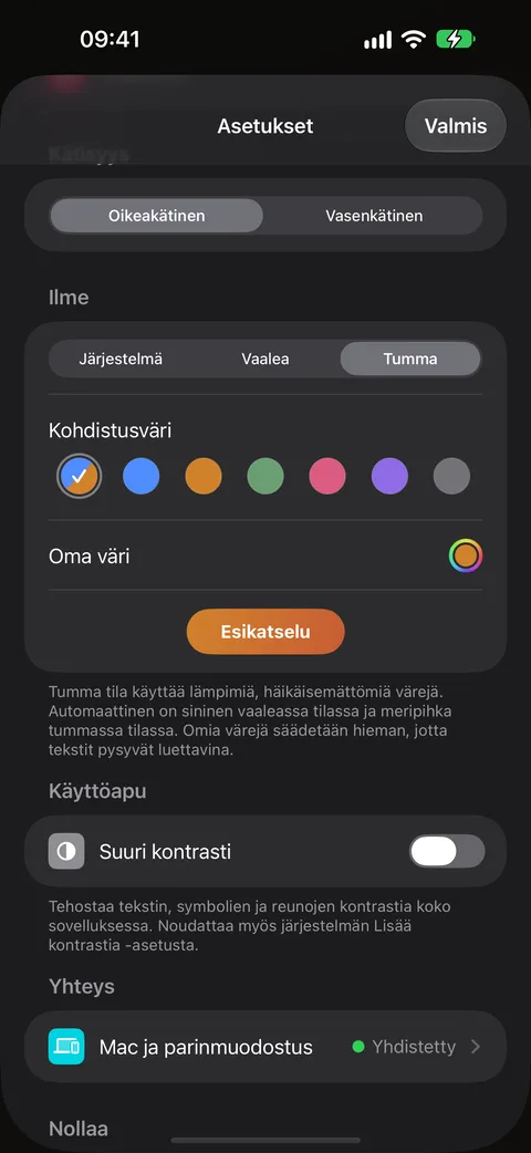 Tumma tila ja Ohjetila
