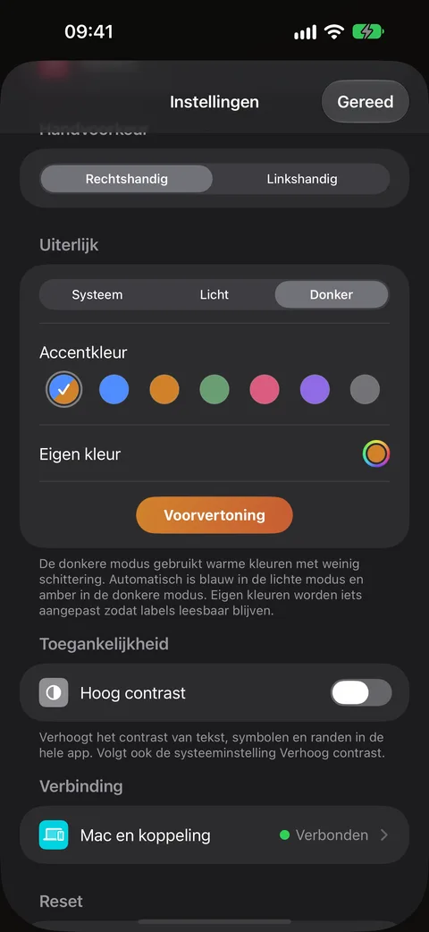 Donkere modus en Hulpmodus