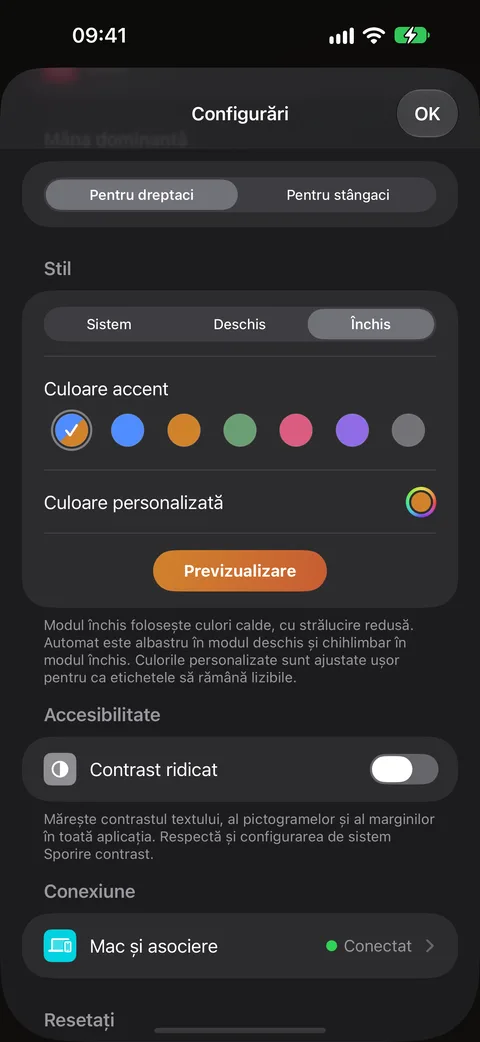 Mod întunecat și Mod ajutor