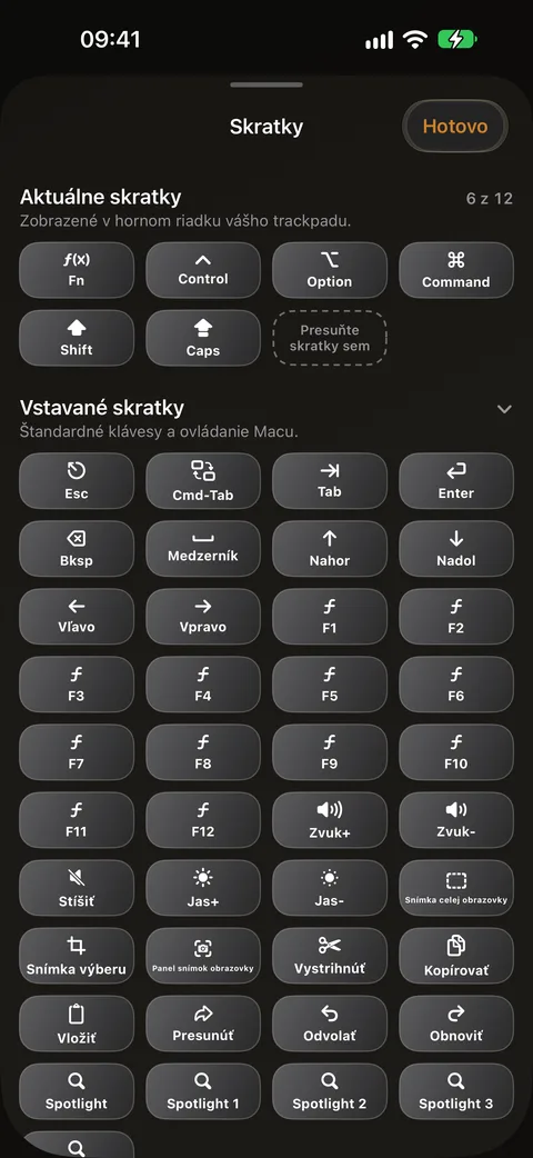 Klávesové skratky pre Mac