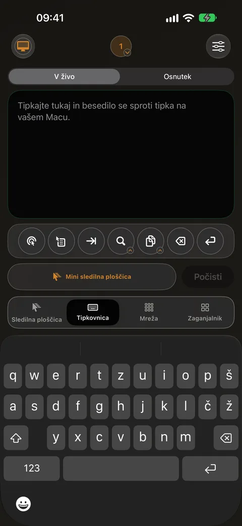 Tipkovnica v živo