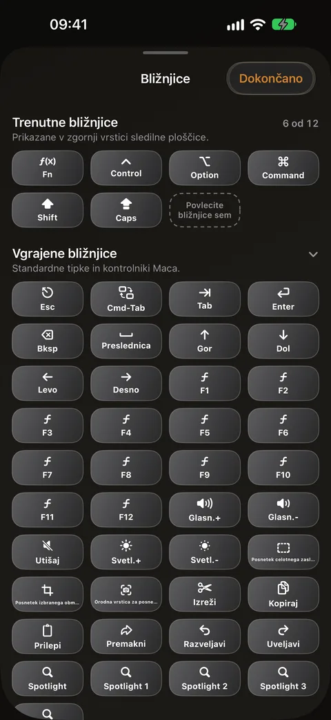 Bližnjice na tipkovnici za Mac